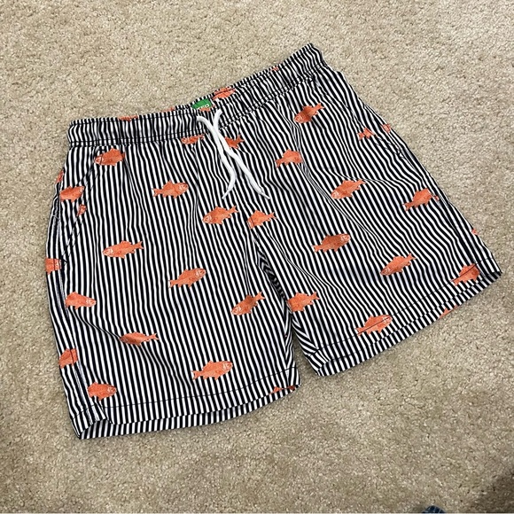 Ted Lapidus Printed Swim Trunks Swimwear Gold Fish Ocean Water Men’s Size Large - Picture 1 of 16